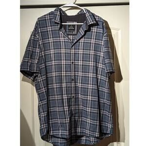 PrAna Gray Purple Plaid Button Up 100% Organic Cotton Men's Shirt Sz XXL